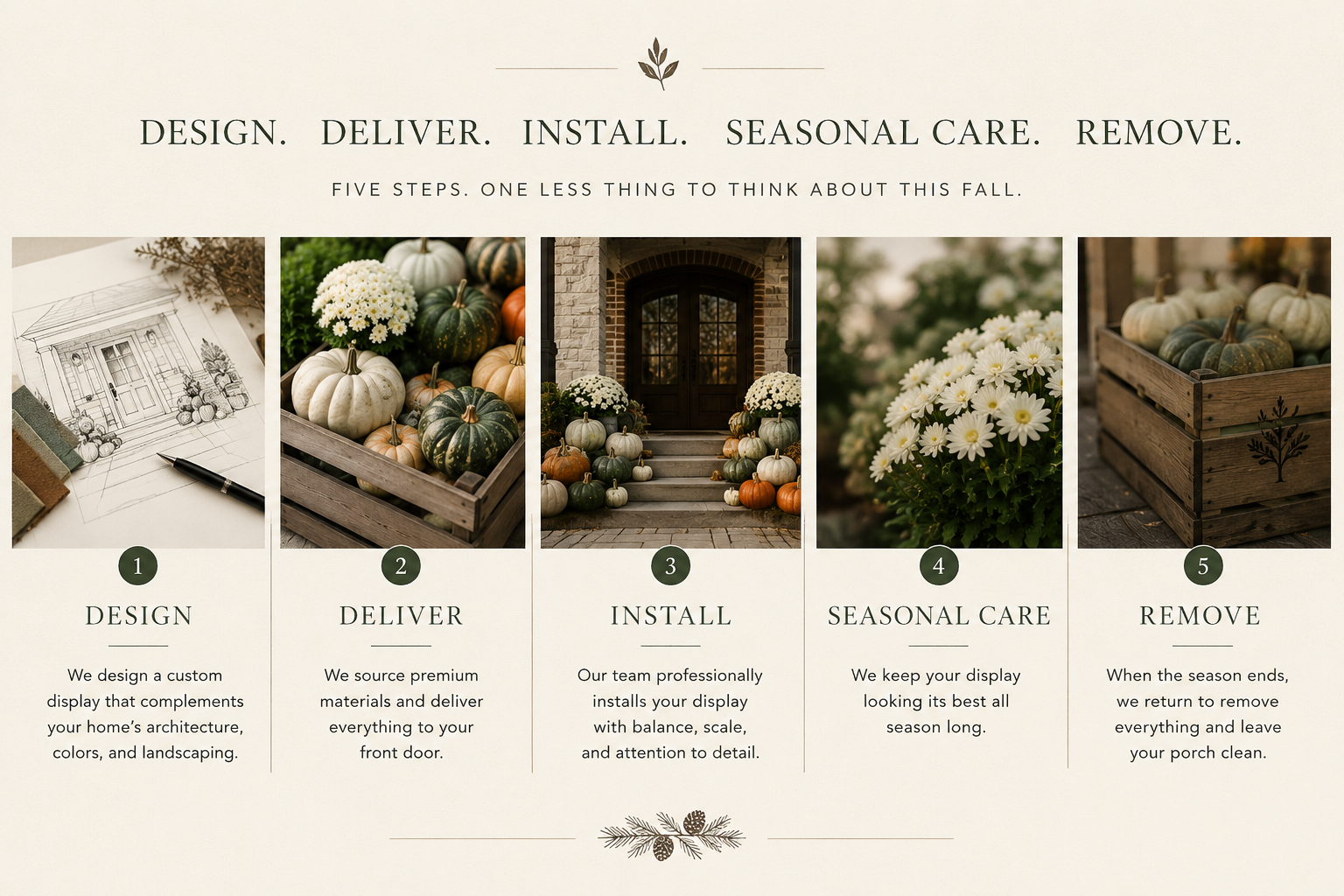 Pumpkin & Pine seasonal styling detail